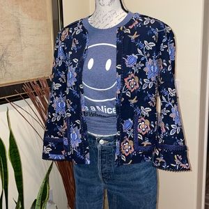 Loft Embroidered Floral Short Jacket